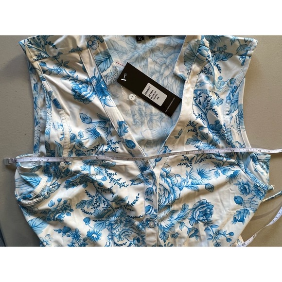 Tolani Collection Printed Sleeveless Maxi Dress White Blue Floral NWT Size XS - Picture 10 of 10
